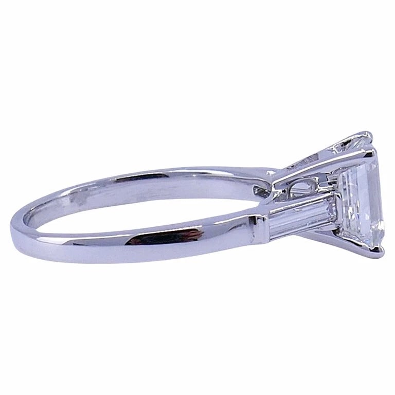 1.27-ct Emerald Cut E VS2 GIA Diamond Platinum Solitaire RING Estate Jewelry - 7