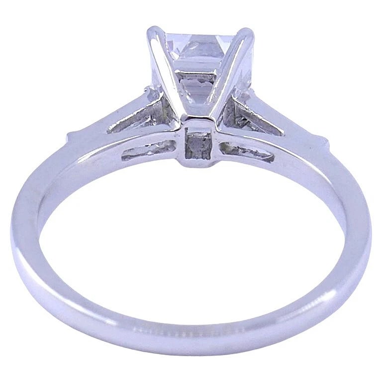 1.27-ct Emerald Cut E VS2 GIA Diamond Platinum Solitaire RING Estate Jewelry - 9