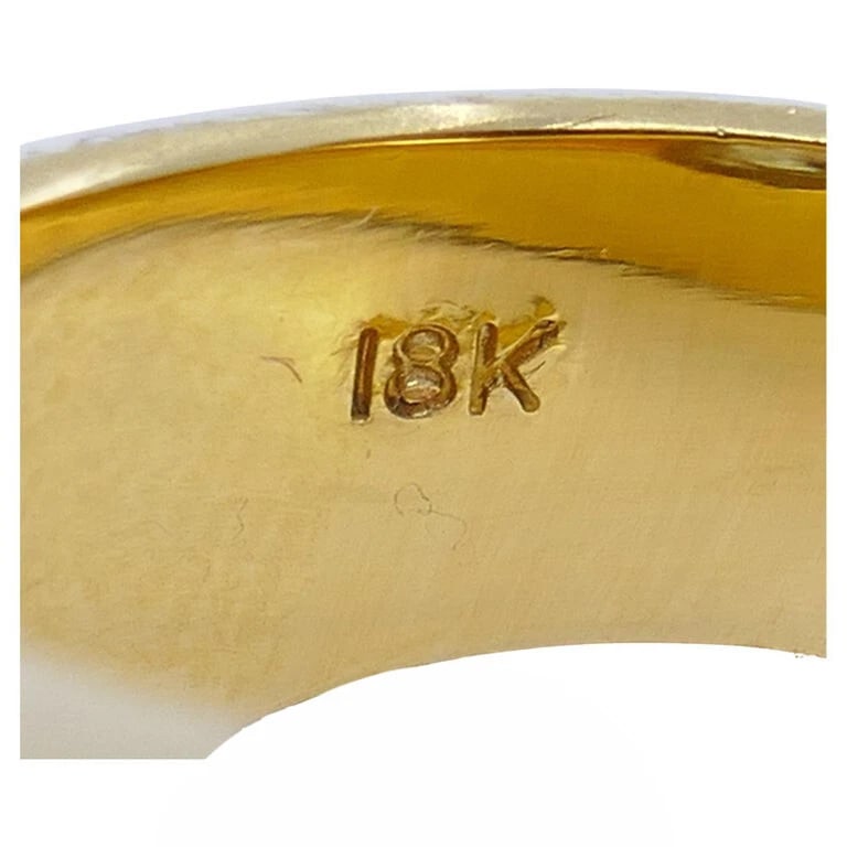 Old European Cut Diamond Chunky Gold Band RING Estate Jewelry - 10