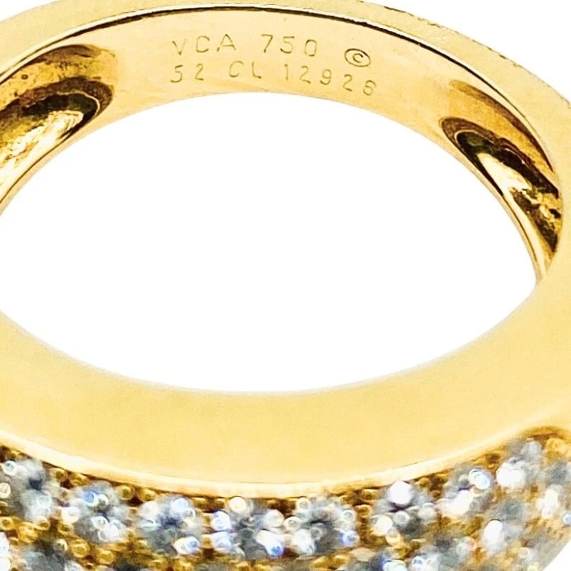 Van Cleef & Arpels Pave Diamond Gold Dome Ring - 10