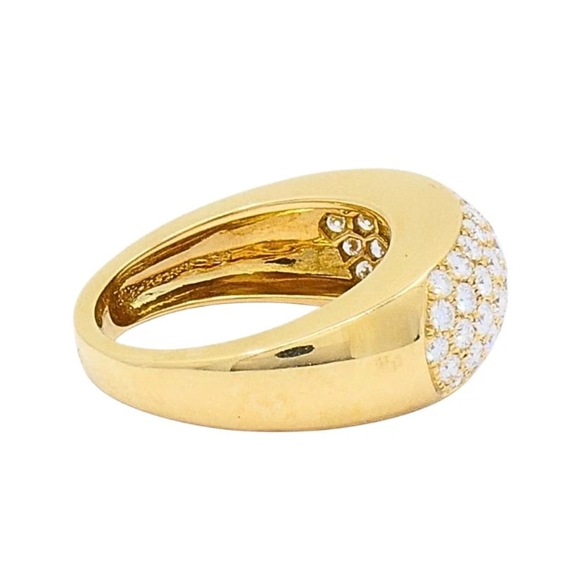 Van Cleef & Arpels Pave Diamond Gold Dome Ring - 6