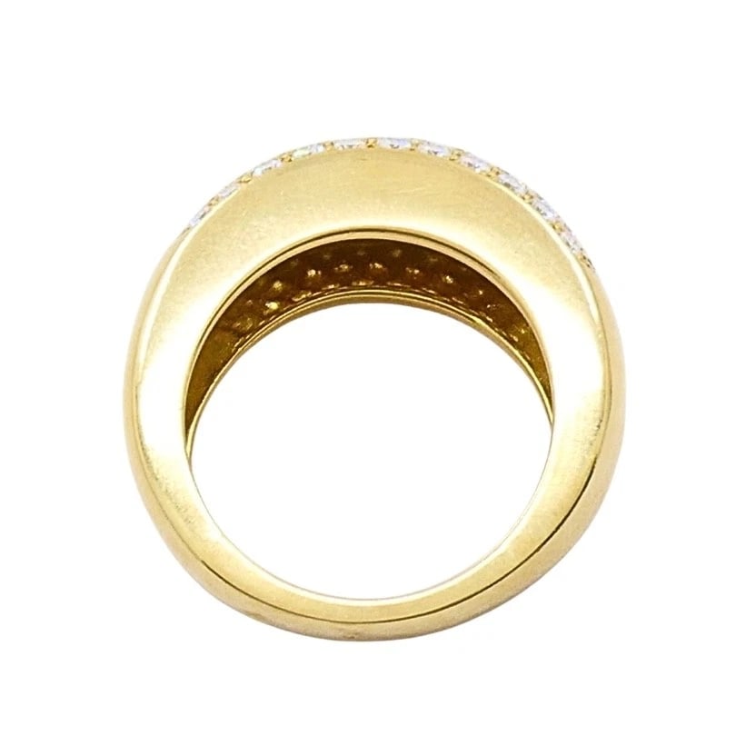 Van Cleef & Arpels Pave Diamond Gold Dome Ring - 8
