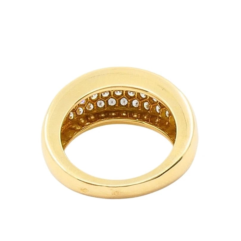 Van Cleef & Arpels Pave Diamond Gold Dome Ring - 9