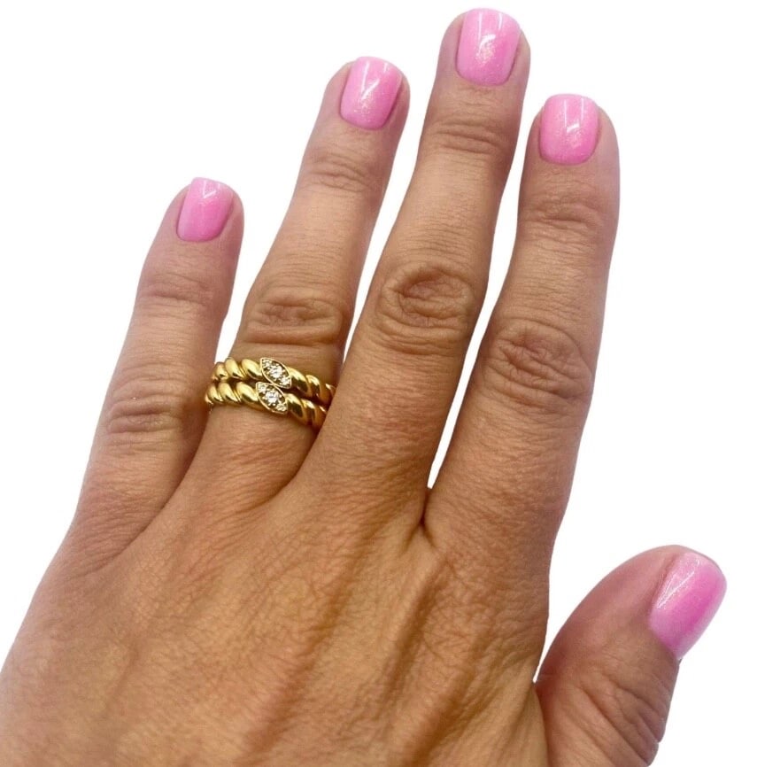 Van Cleef & Arpels Gold Braided Diamond Ring - 3