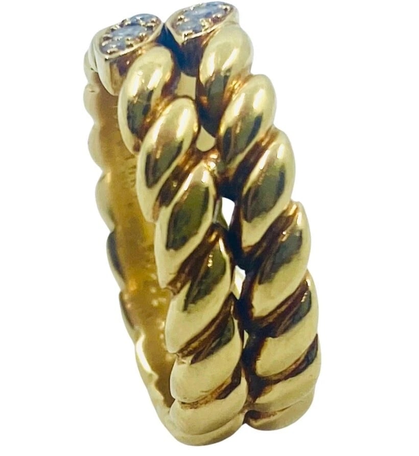 Van Cleef & Arpels Gold Braided Diamond Ring - 6