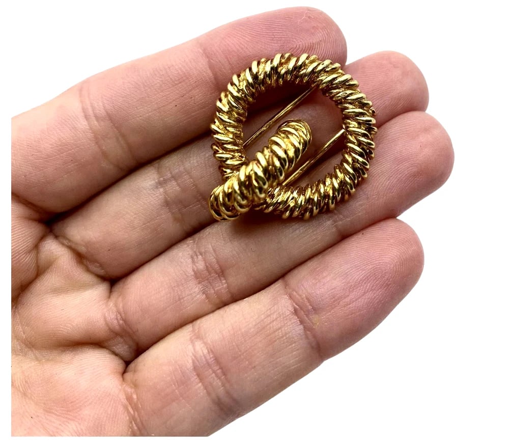 Hermès 18k Gold Knot Vintage Brooch - 2