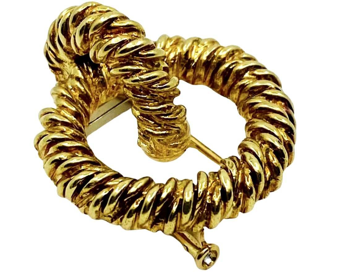 Hermès 18k Gold Knot Vintage Brooch - 4