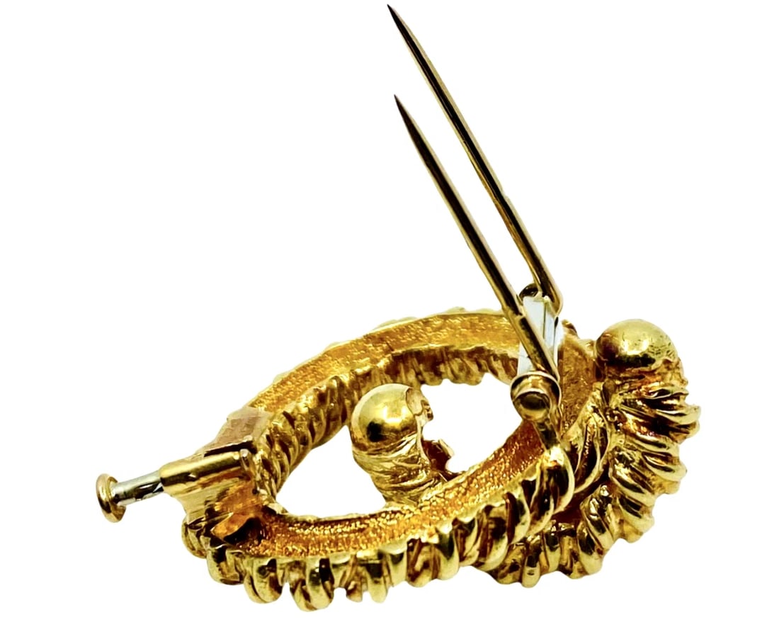 Hermès 18k Gold Knot Vintage Brooch - 7