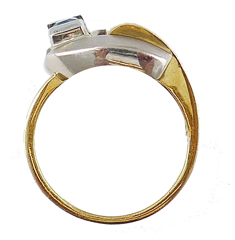 Gubelin Retro Gold RING Buckle Design 18k Emerald Estate Jewelry - 10