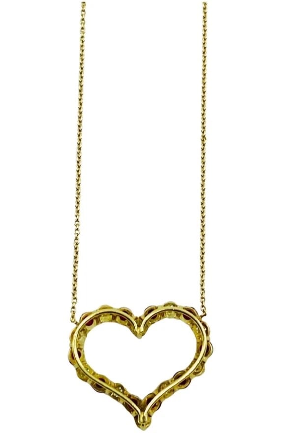 Tiffany & Co. Heart Pendant 18k Gold Diamond Ruby - 9