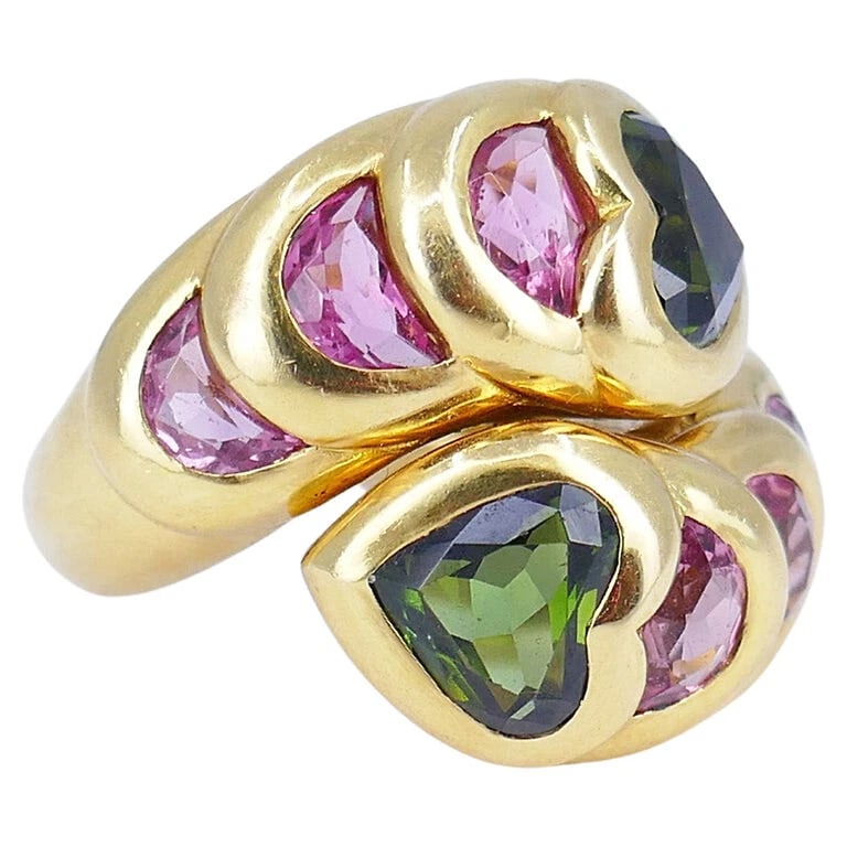 Vintage Tourmaline RING 18k Gold French Estate Jewelry - 5