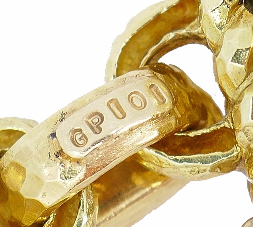 David WEBB NECKLACE Gold Black Enamel Diamond Coral Stud 18k Estate Jewelry - 7