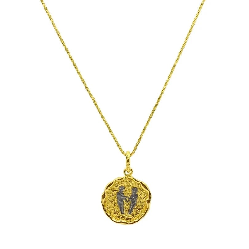 Chaumet Gemini Zodiac Pendant White Yellow Gold Necklace: Title: Chaumet Gemini Zodiac Pendant White Yellow Gold Necklace Description: Fine ewelry, Arts & Antiques Product details: DESNER: Chaumet, Paris CRCA: 1980’s MATERALS: 18k Yellow old WEHT: 25.1