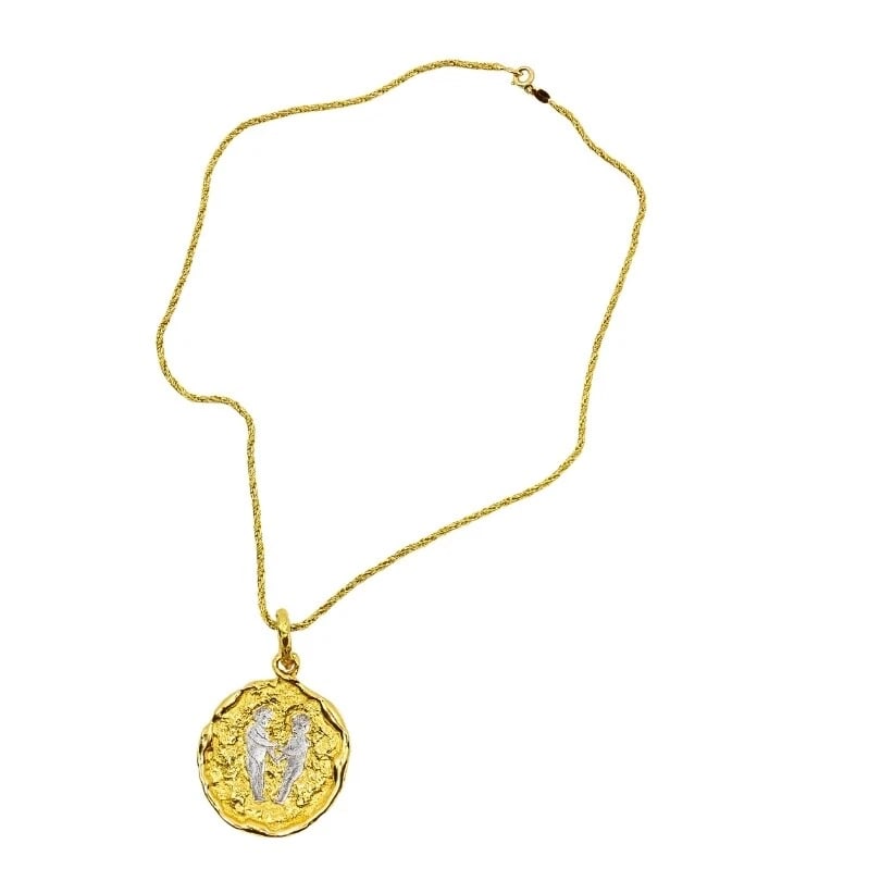 Chaumet Gemini Zodiac Pendant White Yellow Gold Necklace - 5