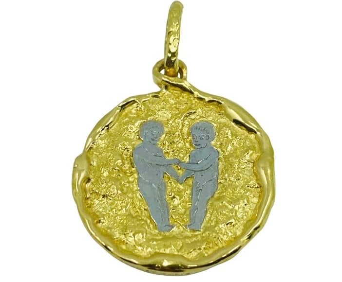 Chaumet Gemini Zodiac Pendant White Yellow Gold Necklace - 6