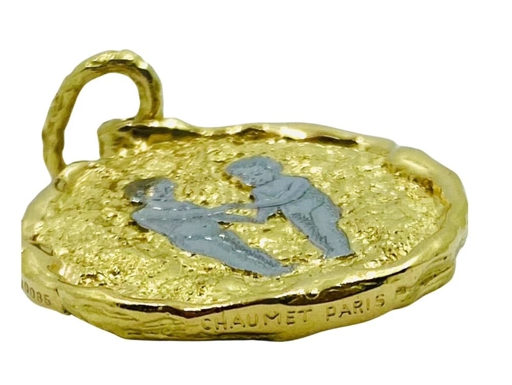 Chaumet Gemini Zodiac Pendant White Yellow Gold Necklace - 9