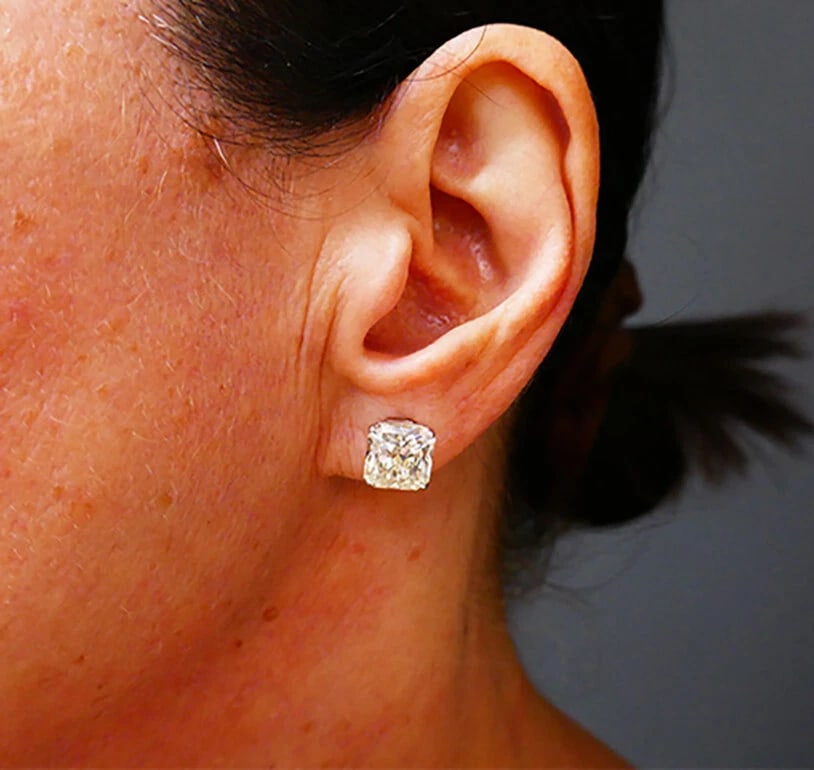 Diamond Stud EARRINGS 14k White Gold Over 5-ct Each GIA Reports Estate Jewelry - 10