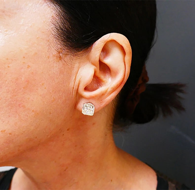 Diamond Stud EARRINGS 14k White Gold Over 5-ct Each GIA Reports Estate Jewelry - 9