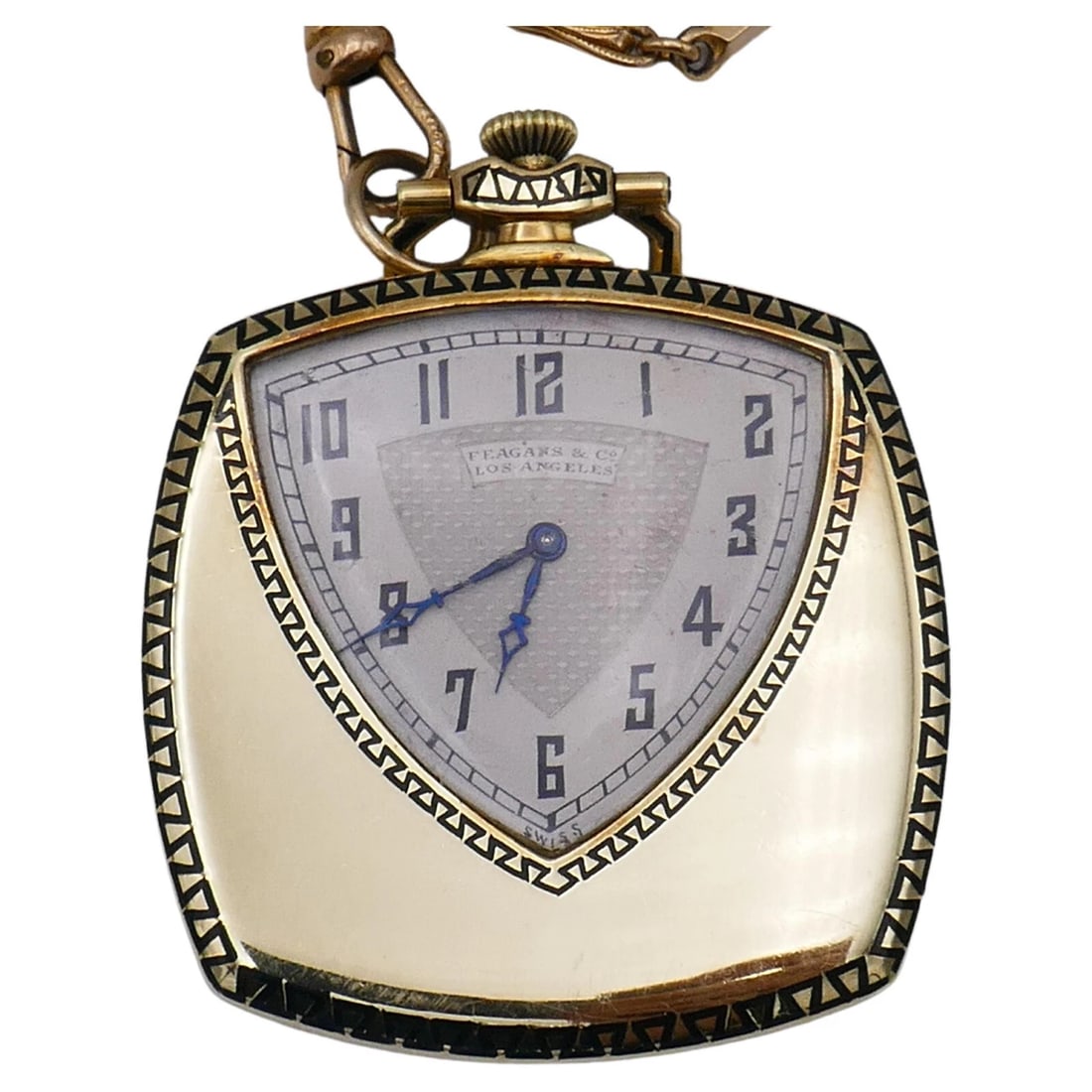 Art Deco Pocket Watch Pendant 14k Gold - 2
