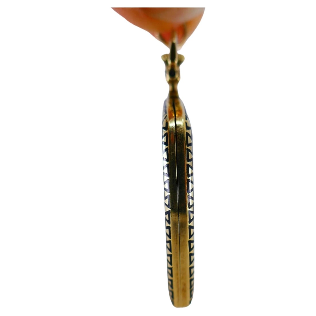 Art Deco Pocket Watch Pendant 14k Gold - 4