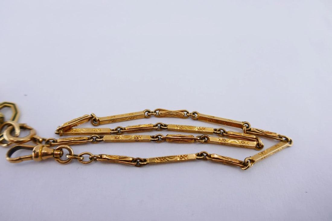 Art Deco Pocket Watch Pendant 14k Gold - 6