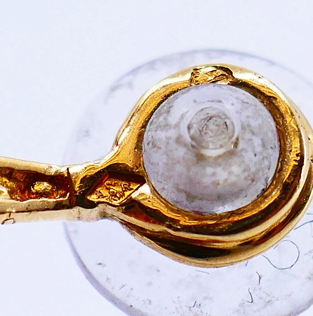 Areza Vintage French EARRINGS 18k Gold Sapphire Diamond Estate Jewelry - 11