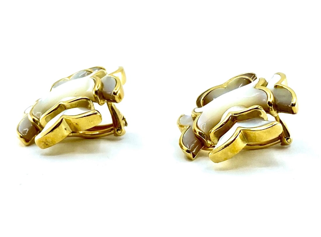 Angela Cummings Mother of Pearl Gold Earrings - 3