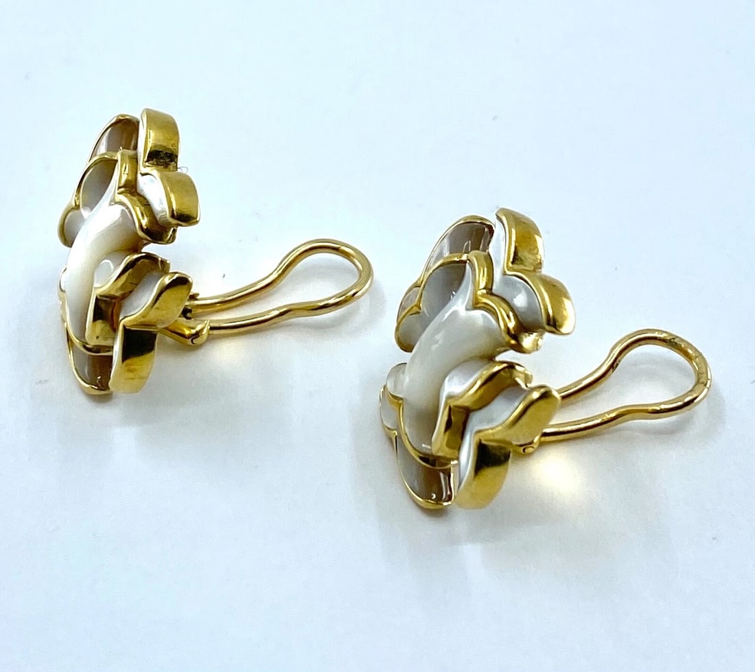 Angela Cummings Mother of Pearl Gold Earrings - 4