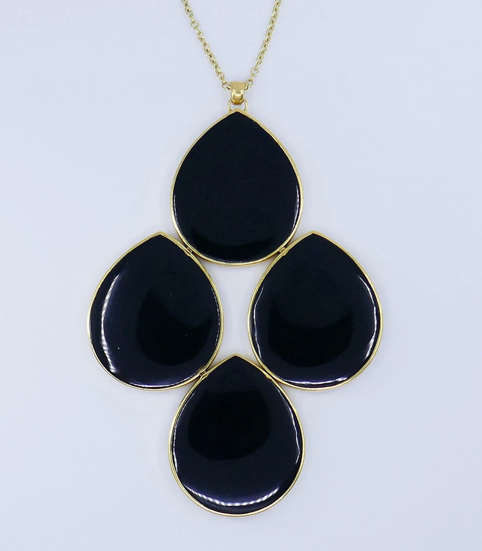 Ippolita 18k Gold NECKLACE with Gemstones Inlay Pendant Estate Jewelry - 5