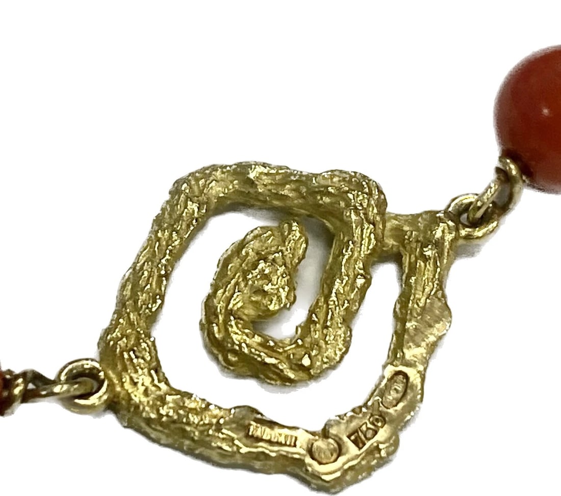 Tabbah Coral Gold Necklace - 8