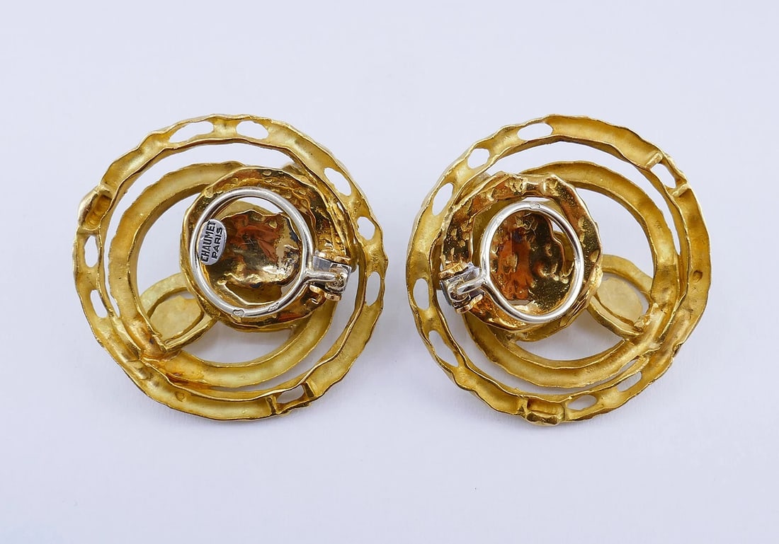 Vintage Chaumet EARRINGS 18k Gold Clip-on French Estate Jewelry - 6