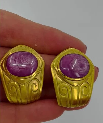 Vintage De Vroomen EARRNGS 18k Gold Clip-on Estate Jewelry - 2