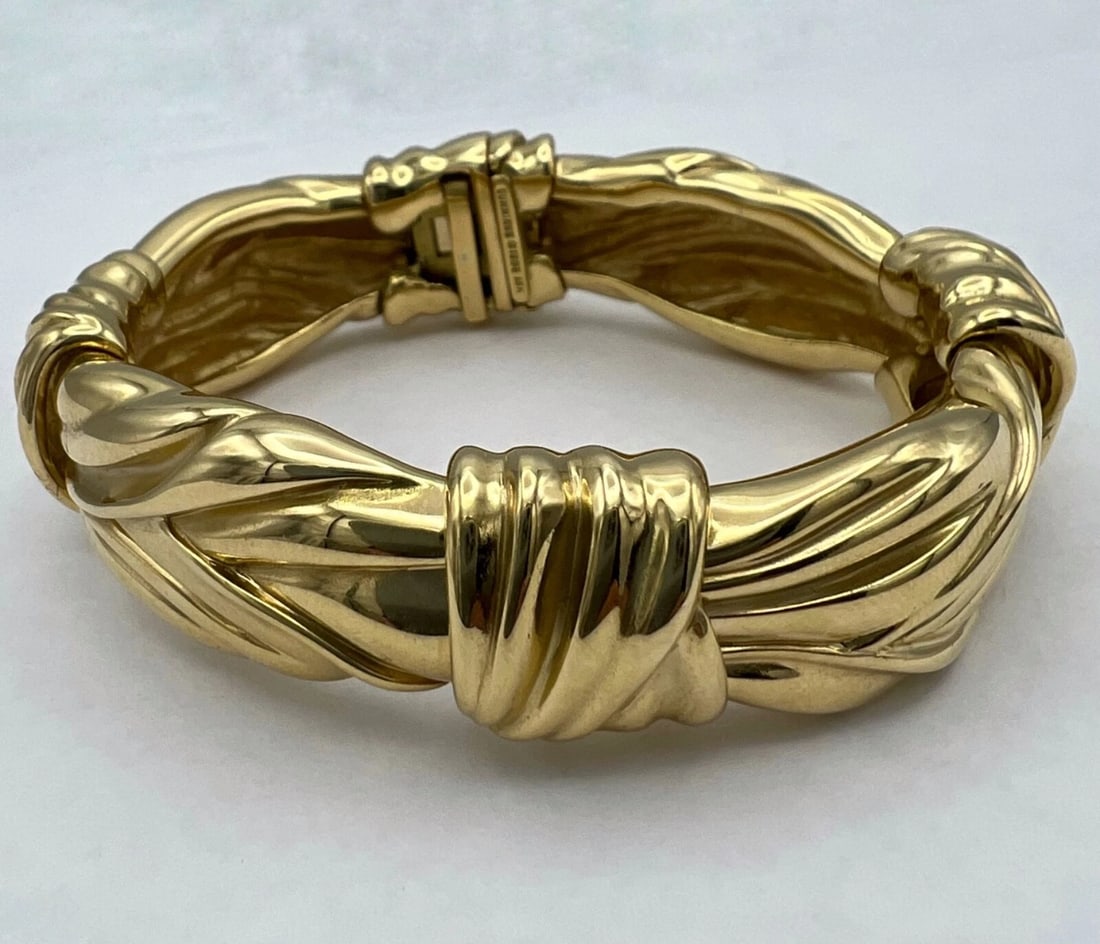 Angela Cummings Gold Bangle Bracelet Circa 1984 - 9
