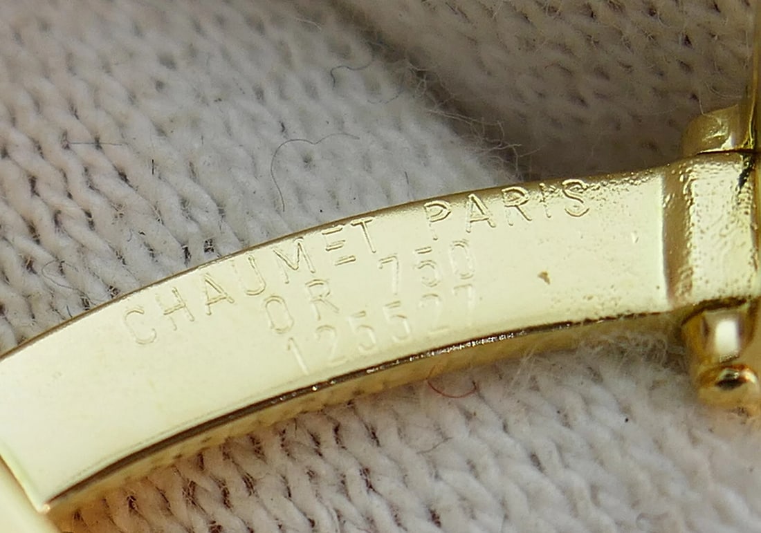 Chaumet Vintage CUFFLINKS and STUD Set 18k Gold Diamond Paris - 6