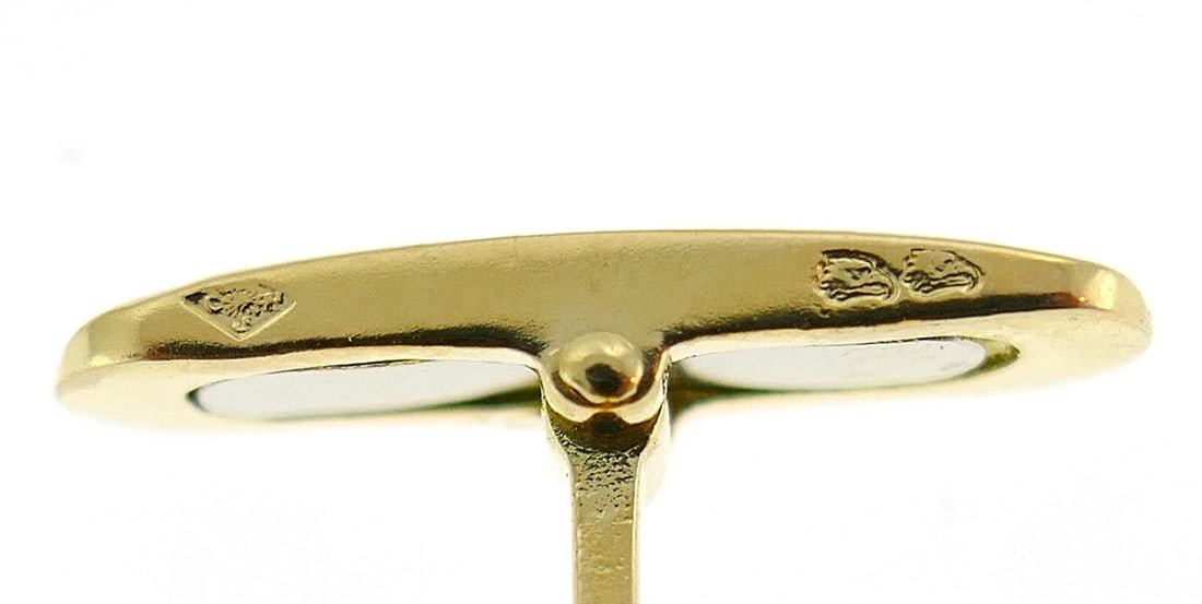 Chaumet Vintage CUFFLINKS and STUD Set 18k Gold Diamond Paris - 9