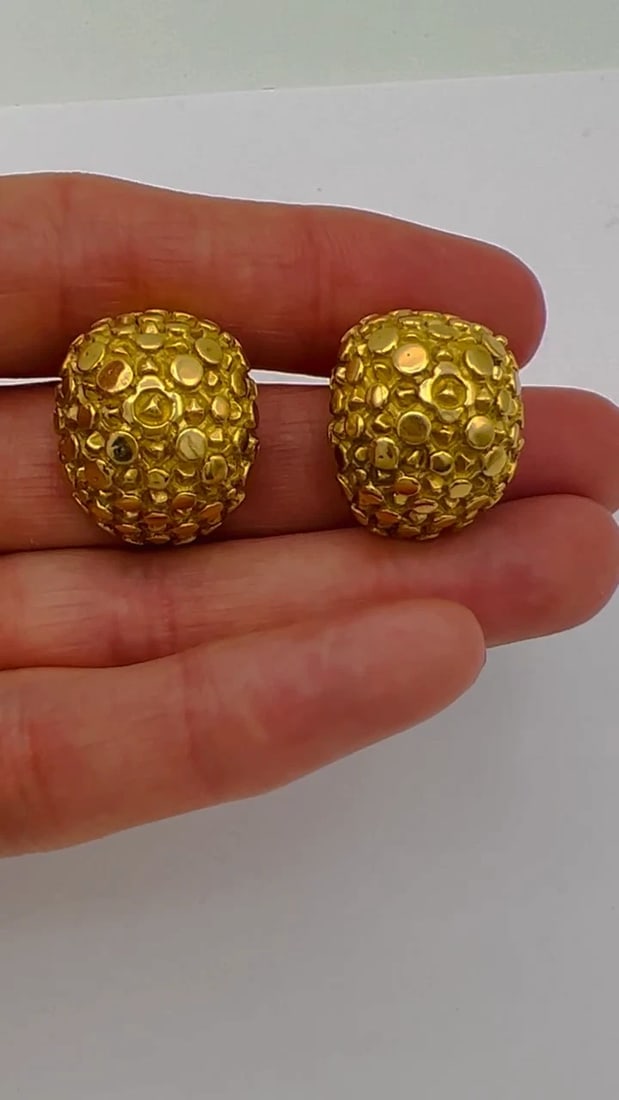 Vintage CARTIER EARRINGS 18k Gold Clip-on Estate Jewelry - 2