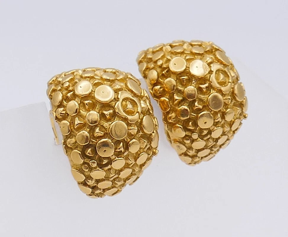 Vintage CARTIER EARRINGS 18k Gold Clip-on Estate Jewelry - 7