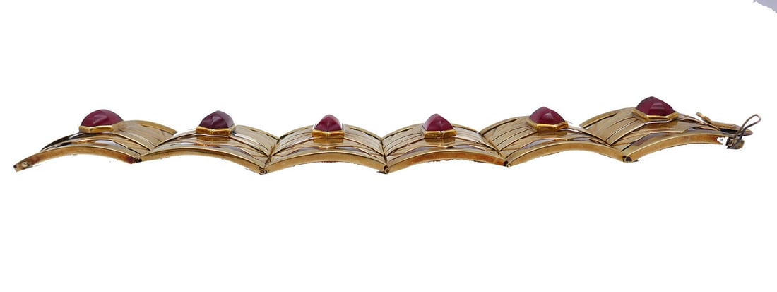 Art Nouveau 14k Gold Carnelian BRACELET Estate Jewelry Antique - 5
