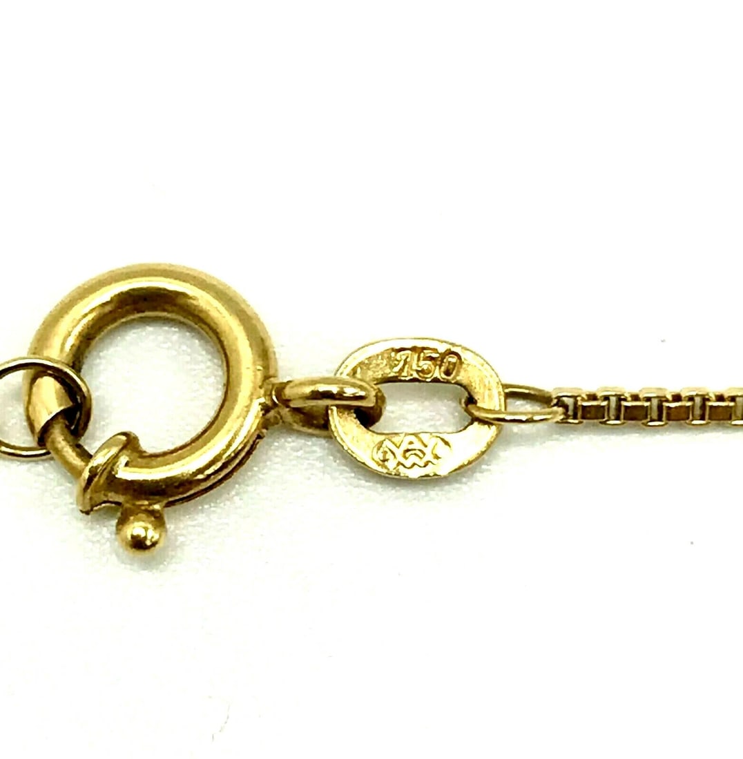 Vintage 18k Yellow Gold Ball Box Chain Necklace - 3