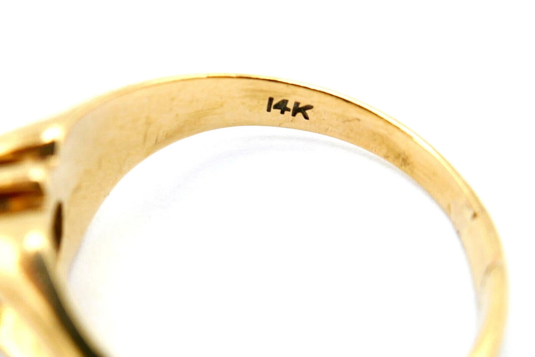 Vintage 14k Yellow Gold Diamond Men Ring - 4