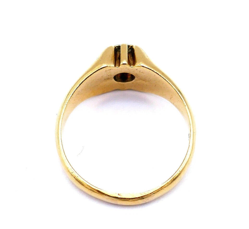 Vintage 14k Yellow Gold Diamond Men Ring - 5