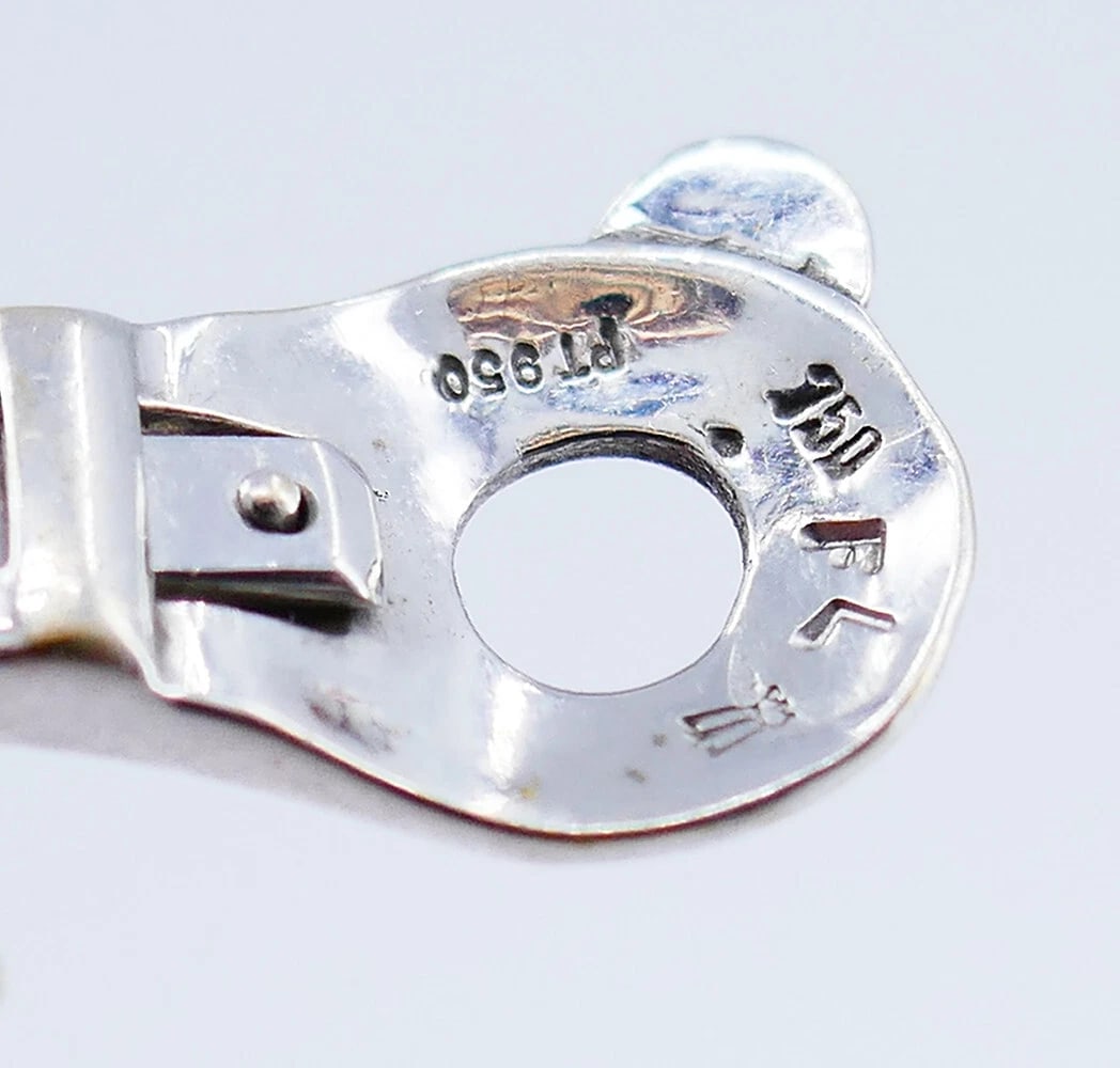 Vintage FRED LEIGHTON EARRINGS Turquoise Diamond Platinum Studs - 4