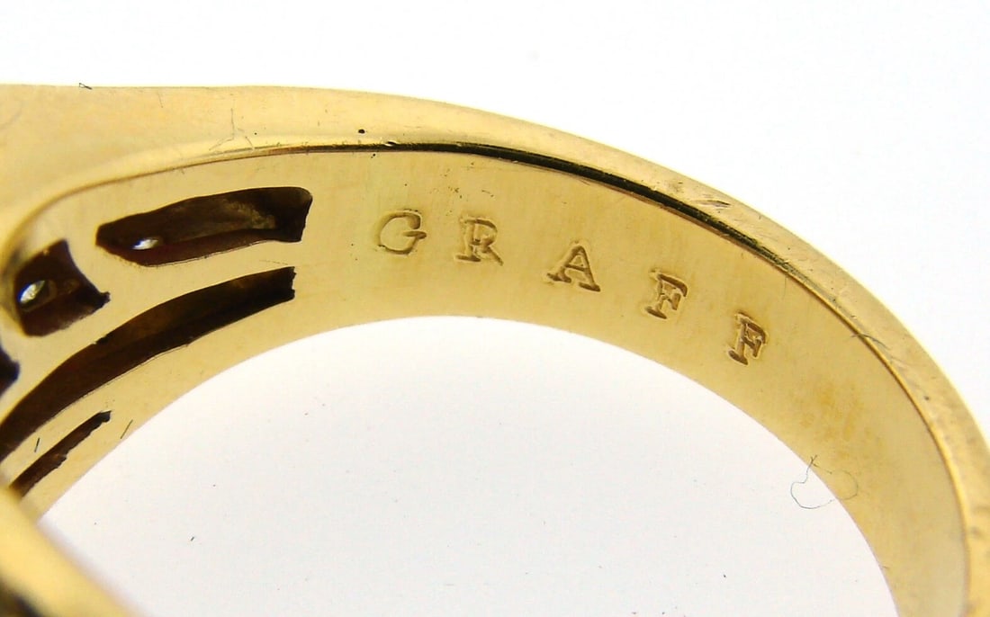 Vintage GRAFF Ruby Diamond 18k Yellow Gold RING 2.06 cts AGL Report Size 6.25 - 4
