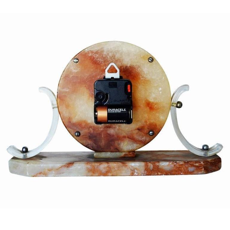 Rare Mid-Century Acrylic & Marble Modernist Mantel Clock - 6
