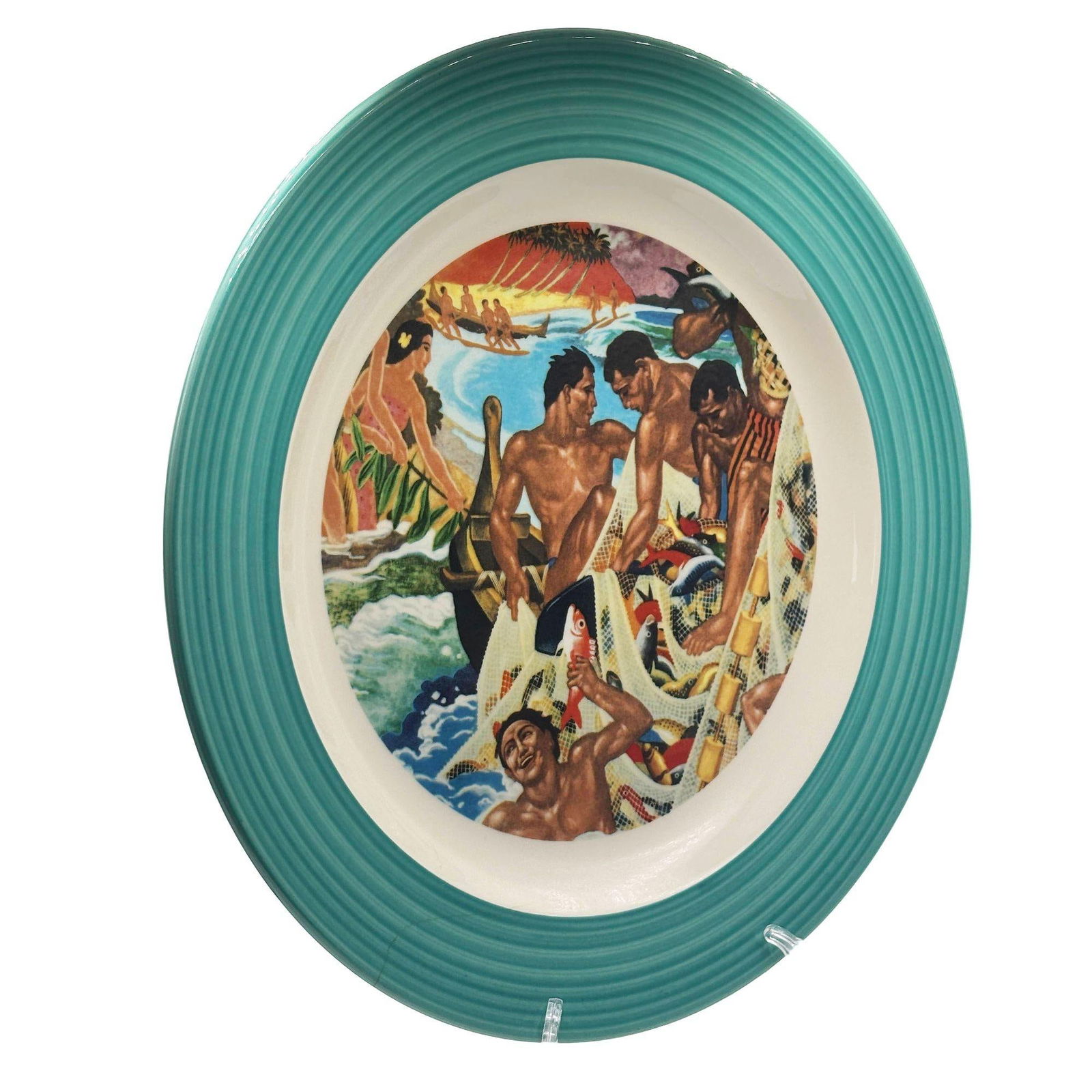 16" Eugene Savage "Festival of the Sea" Serving Platter, Lynn Krantz Dish Books - 18