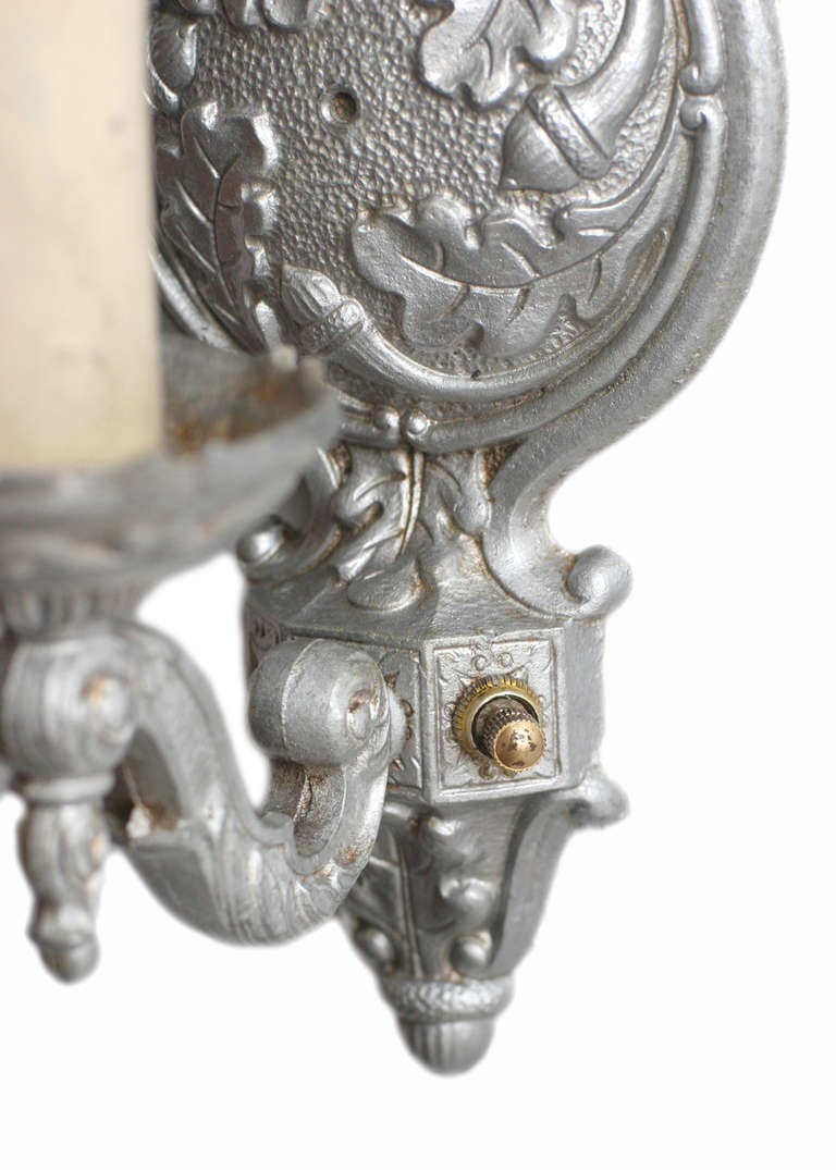 1920s Regency Style Cast Aluminum Wall Sconce by Gold Co, 4 Available - 5