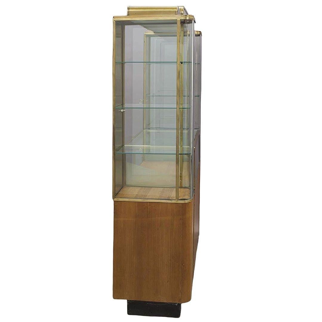 Rare Streamline Art Deco Brass & Oak Double Tower Display Case by Parker Pens - 10