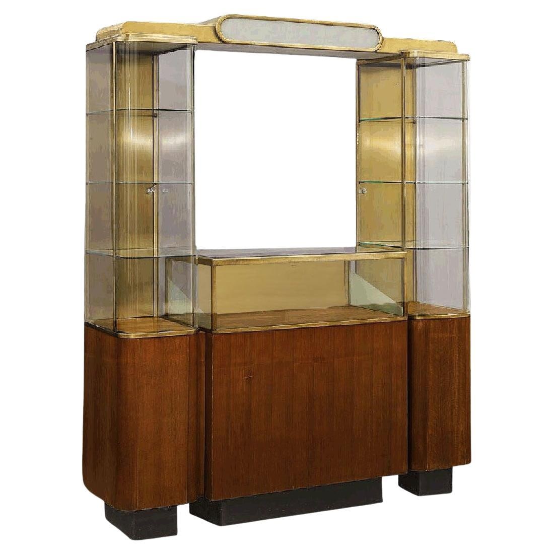 Rare Streamline Art Deco Brass & Oak Double Tower Display Case by Parker Pens - 18