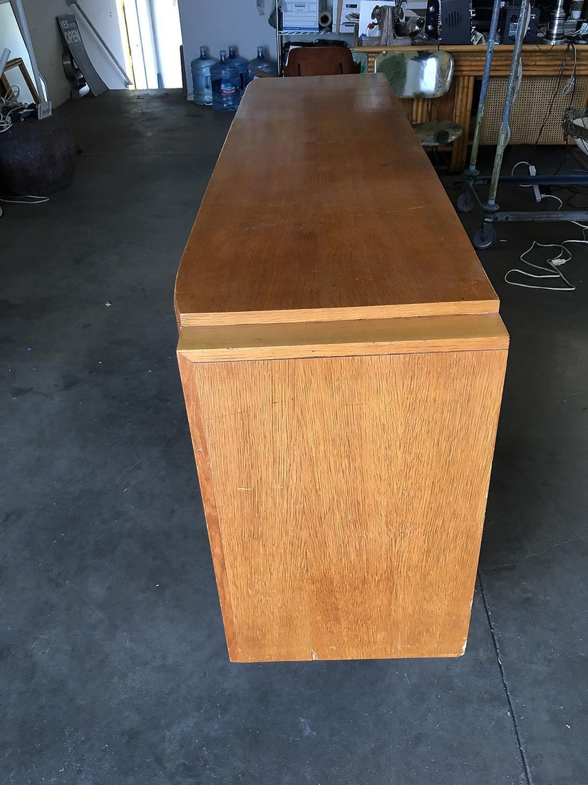 James Mont Style Sideboard with Carved Art Sculpture - 6