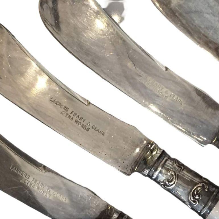 Antique Fish Flatware Set, Sterling Silver with Mother-of-pearl, Set of 18 - 4